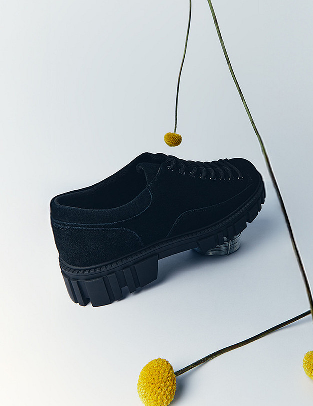 Черные женские полуботинки на массивной подошве MASCOTTE 98-420121-0202 | ракурс 1