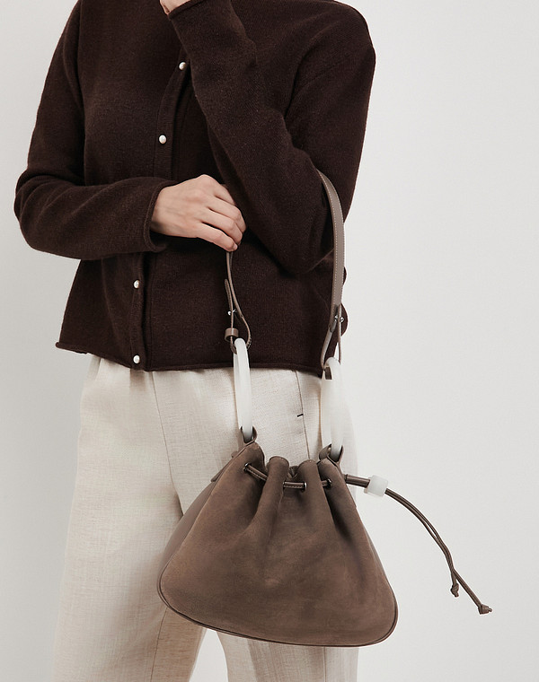 616-6102-210 Сумка женская велюр-и.кожа/и.кожа-текстиль серый, M, Mascotte