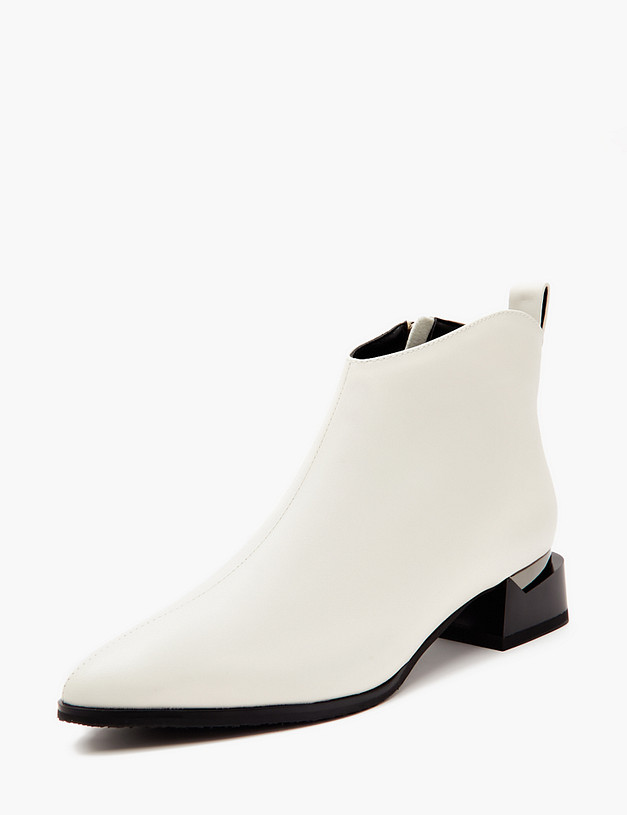 Белые женские ботильоны из кожи MASCOTTE 233-410320-4156M | ракурс 2