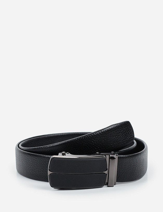 Черный мужской ремень MASCOTTE 727-8203-02 | ракурс 2