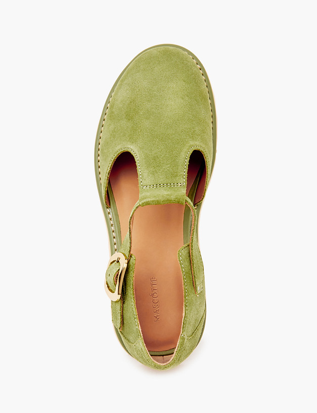 Зеленые велюровые женские сандалии MASCOTTE 22-4120813-2256M | ракурс 5