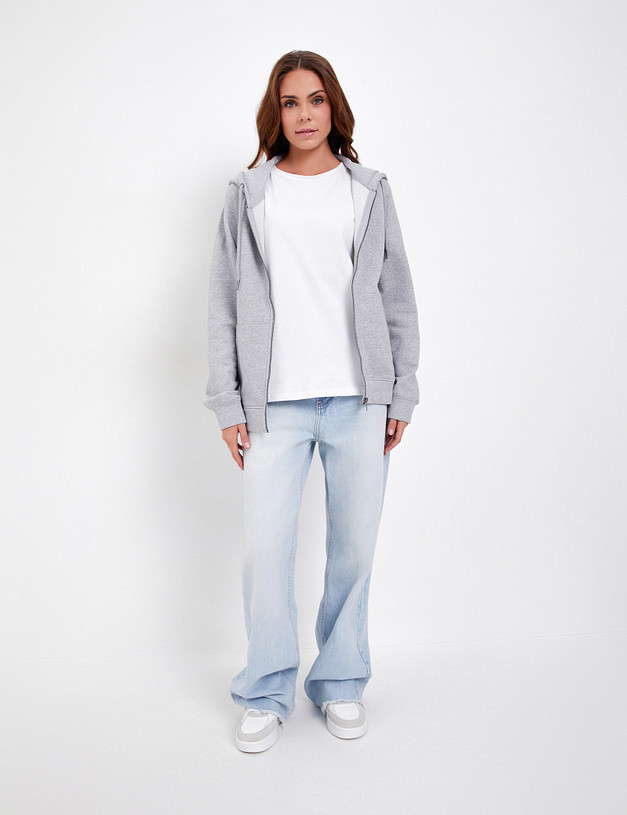 Серое женское худи на молнии MASCOTTE 848-4119-2610 | ракурс 6