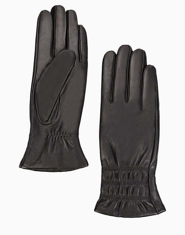 709-1226-102 Перчатки жен. нат.кожа/шерсть черн, Mascotte