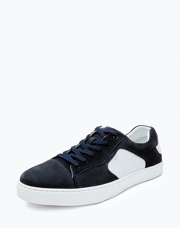 58-4132015-3324M Полуботинки для активного отдыха мужские нубук-нат.кожа/нат.кожа синий-бел, Mascotte