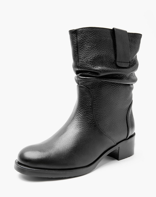 1316-304-613-91-223 Ботинки женские нат.кожа/мех черн, Mascotte