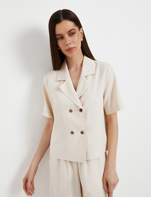 Бежевый женский жакет MASCOTTE 790-5105-2708 | ракурс 1