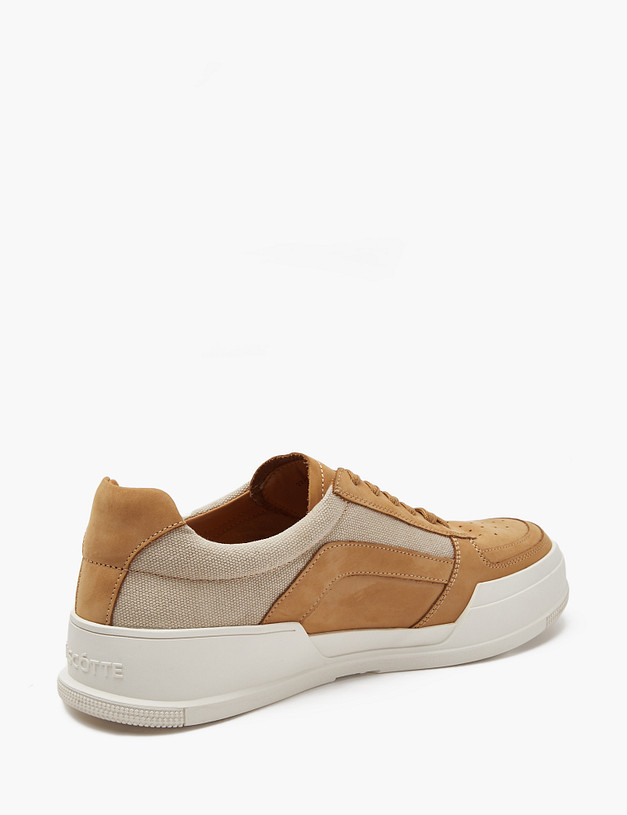 Бежевые мужские кеды из кожи и нубука MASCOTTE 22-4111812-0308 | ракурс 4