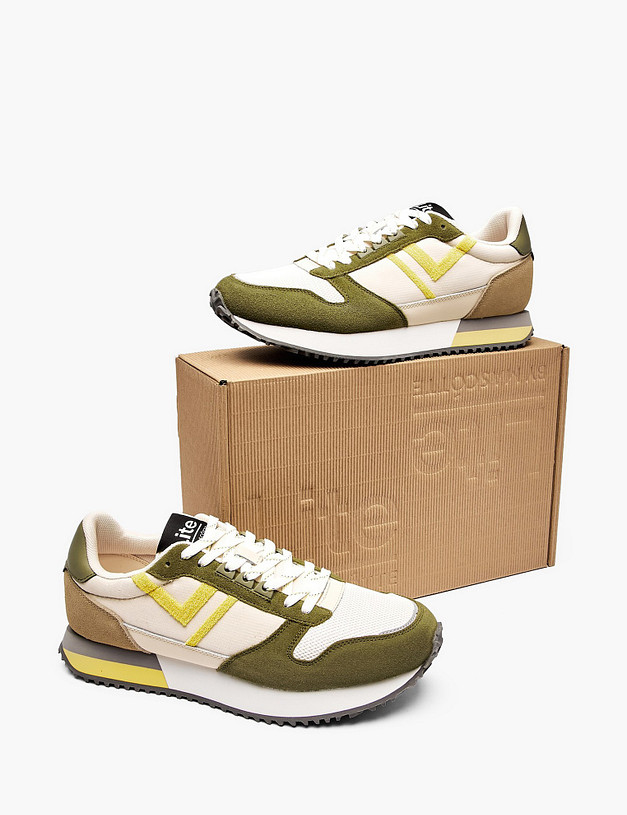 Молочные мужские кроссовки MASCOTTE 181-512122-0204 | ракурс 6