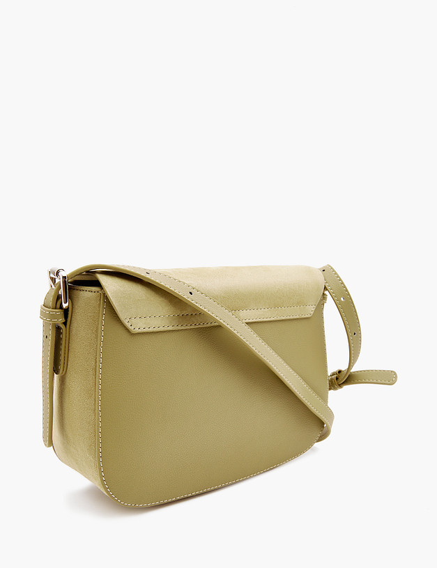 Оливковая женская сумка из велюра MASCOTTE 660-3107-604 | ракурс 3