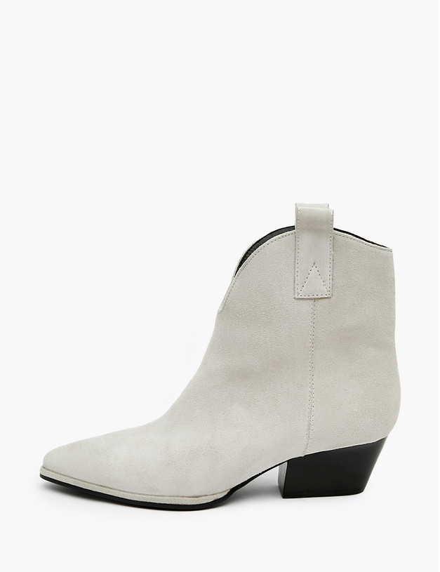 Серые велюровые женские казаки MASCOTTE 126-3203921-0210 | ракурс 2