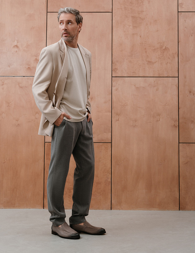 Бежевые мужские лоферы MASCOTTE 175-512811-4667M | ракурс 1