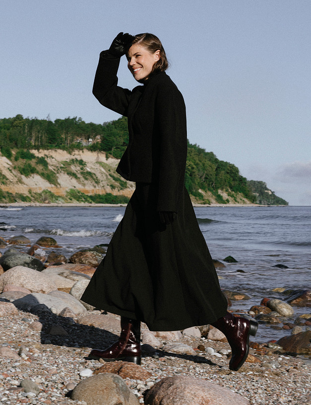 Бордовые женские ботинки с тиснением MASCOTTE 126-2261025-0109 | ракурс 2