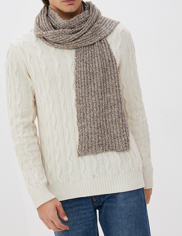 Бежевый мужской шарф MASCOTTE 784-1207-7508 | ракурс 1