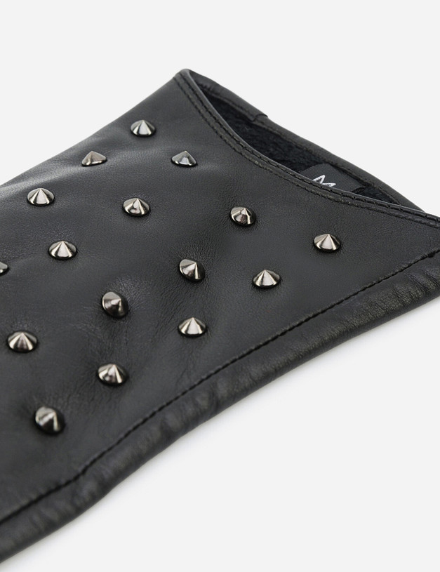 Черные кожаные женские перчатки MASCOTTE 717-0203-0502 | ракурс 3