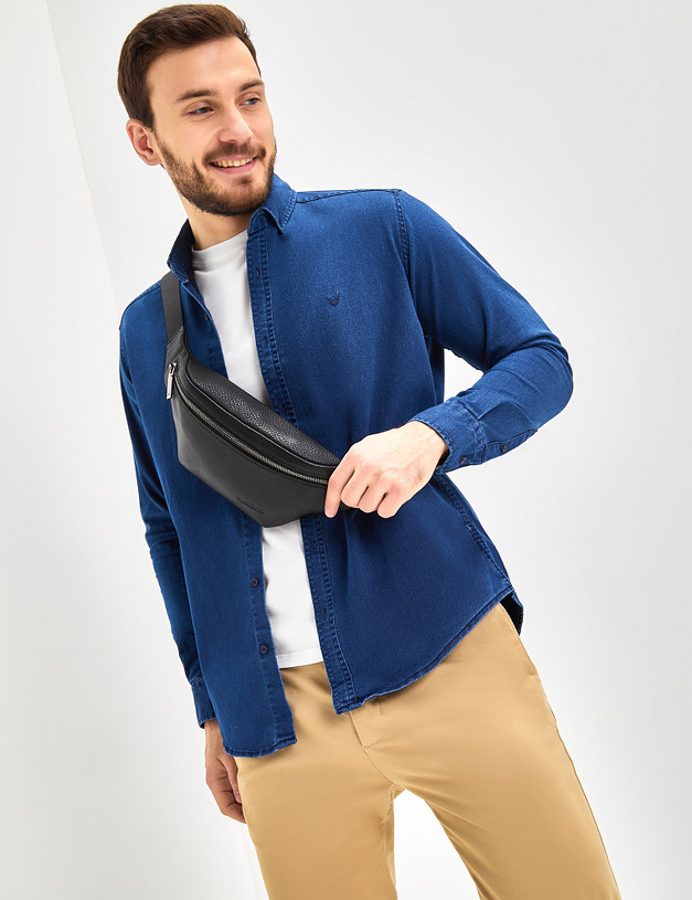 Черная мужская поясная сумка MASCOTTE 622-3103-102 | ракурс 1