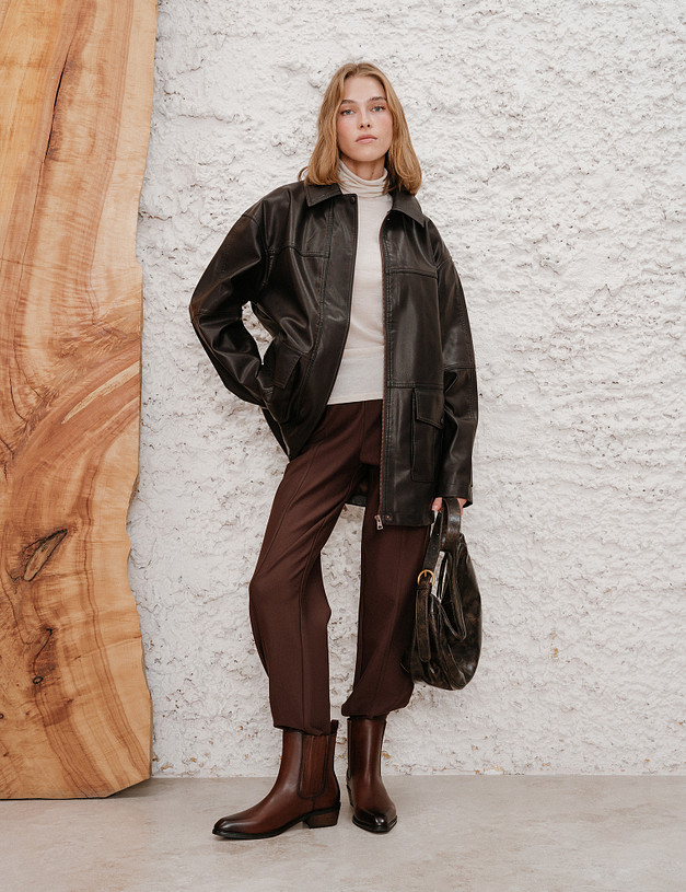 Коричневые женские казаки MASCOTTE 58-526321-0109 | ракурс 2