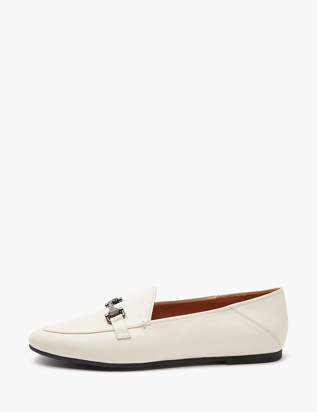 Молочные женские лоферы из кожи MASCOTTE 172-4122112-7157M | ракурс 1