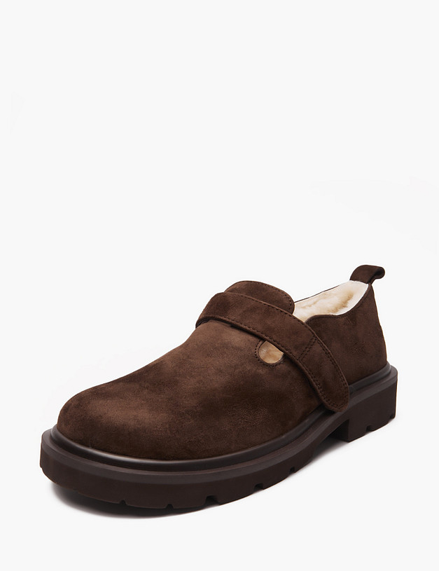 Коричневые женские полуботинки с мехом MASCOTTE 22-4241035-0609 | ракурс 3