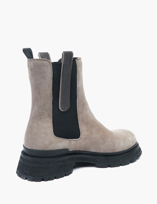 Бежевые женские челси из велюра MASCOTTE 126-220922-0608 | ракурс 3