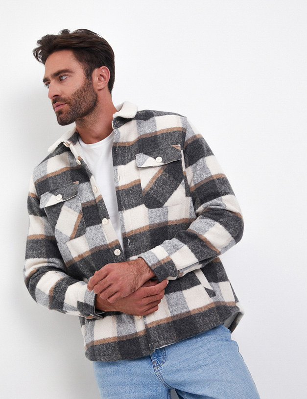 Мужская куртка-рубашка в клетку MASCOTTE 885-4215-7501 | ракурс 1 Мужская куртка-рубашка в клетку MASCOTTE 885-4215-7501 | ракурс 1