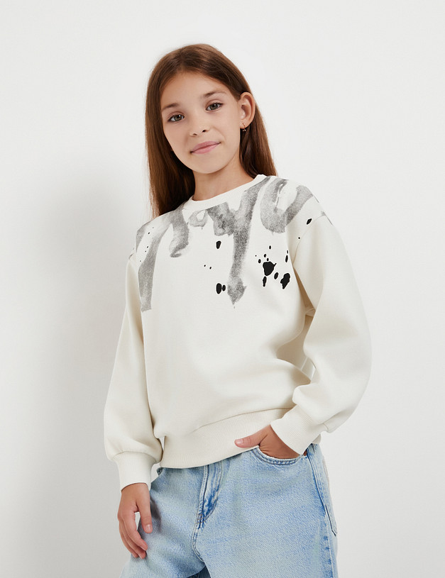 Белый детский свитшот MASCOTTE 836-5216-2601 | ракурс 3
