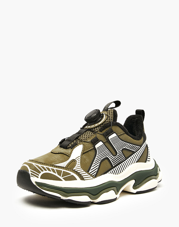 64-522821-0604 Полуботинки для активного отдыха мальч./девич. и.кожа/ворсин хаки-бел, Mascotte JUNIOR