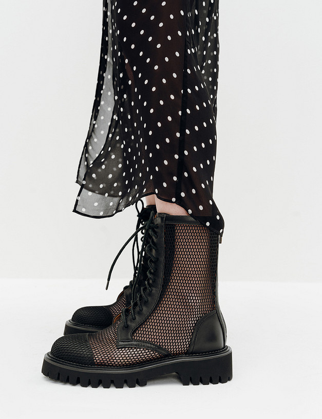 Черные женские сетчатые ботинки MASCOTTE 233-4124312-0202 | ракурс 2