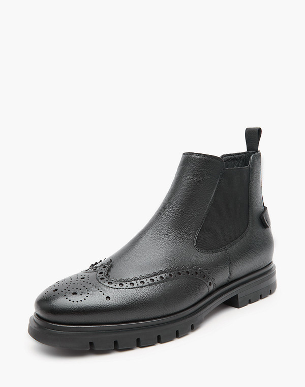 22-3290233-8116M Ботинки мужские нат.кожа-резина/мех-нат.кожа черн, Mascotte