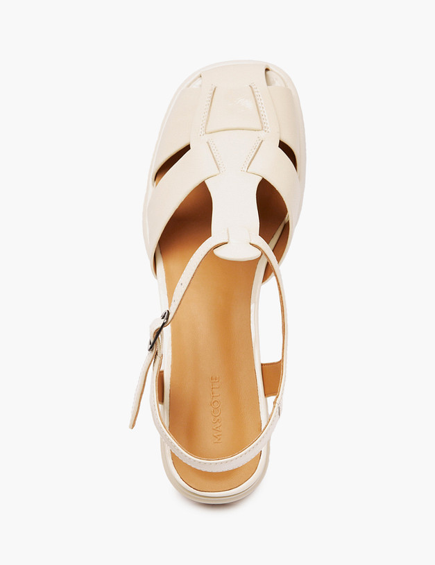 Молочные женские сандалии MASCOTTE 100-516511-0701 | ракурс 4 Молочные женские сандалии MASCOTTE 100-516511-0701 | ракурс 4