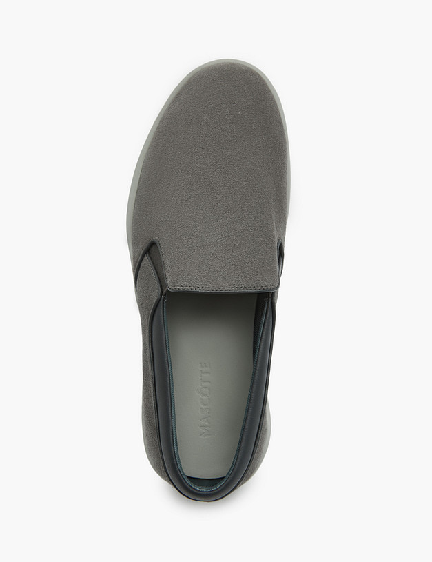 Серые велюровые мужские слипоны MASCOTTE 58-3130225-3287M | ракурс 5