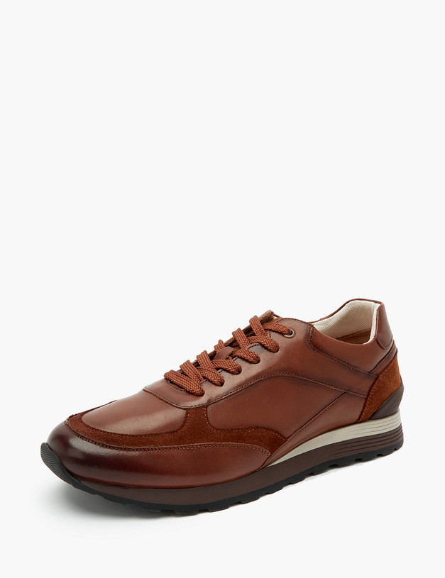 Рыжие кожаные мужские кроссовки MASCOTTE 58-3131223-4186M | ракурс 2