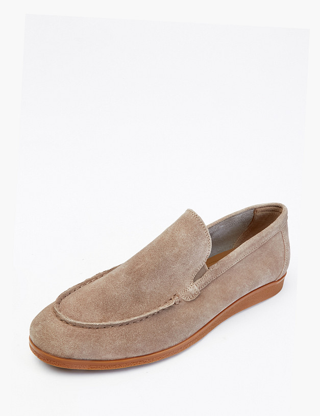 Бежевые мужские слипоны из велюра MASCOTTE 104-2130911-3267M | ракурс 4