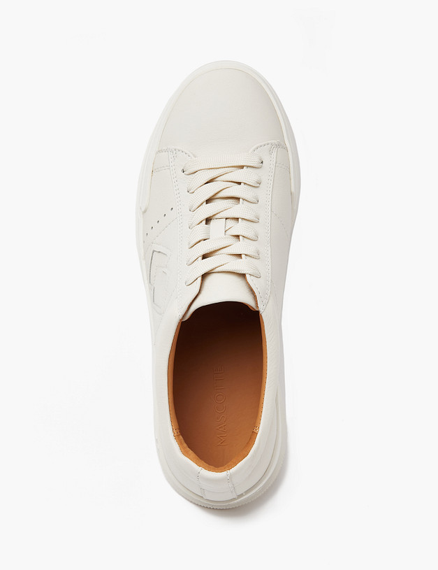 Белые мужские кеды из натуральной кожи MASCOTTE 22-4111811-0101 | ракурс 5