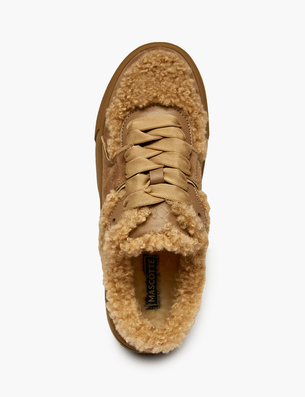 Бежевые женские кеды с мехом MASCOTTE 58-52648415-4608M | ракурс 4 Бежевые женские кеды с мехом MASCOTTE 58-52648415-4608M | ракурс 4