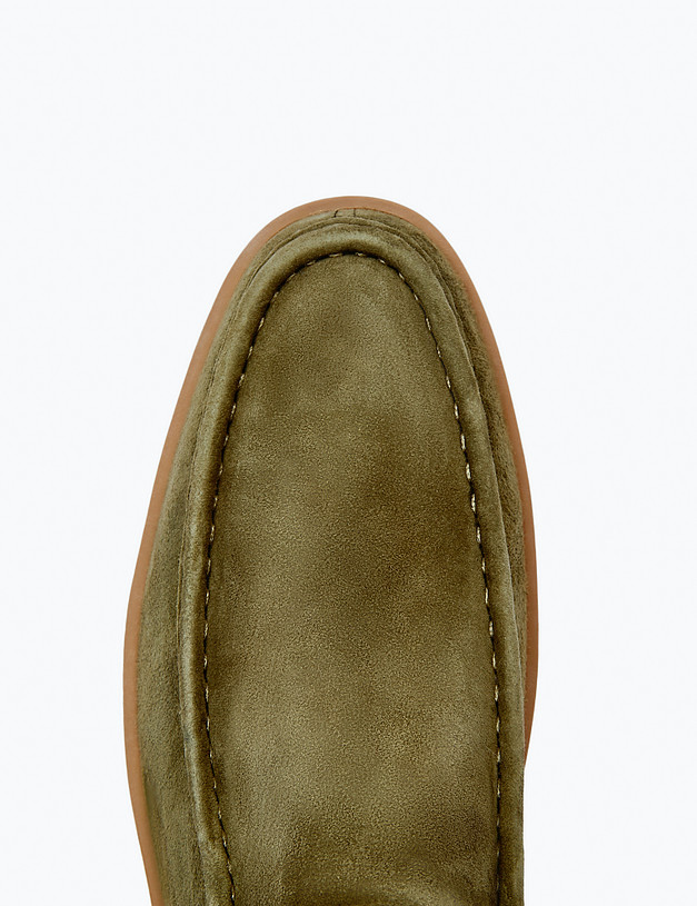 Оливковые женские ботинки из велюра MASCOTTE 22-3180229-3640M | ракурс 4