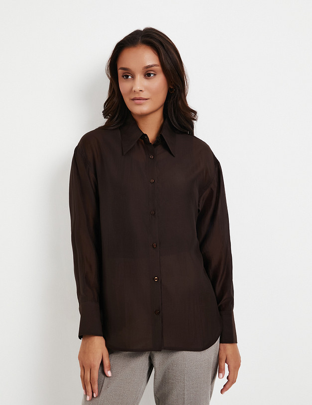 Коричневая женская рубашка MASCOTTE 874-5215-2409 | ракурс 1