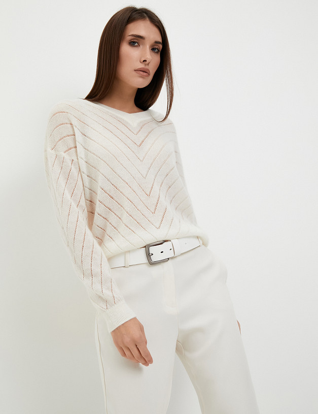 Молочный женский джемпер MASCOTTE 852-3202-2401 | ракурс 1