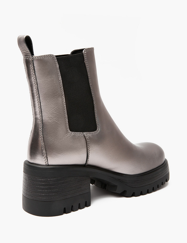 Серебристые женские челси на массивной подошве MASCOTTE 233-421523-0116 | ракурс 5