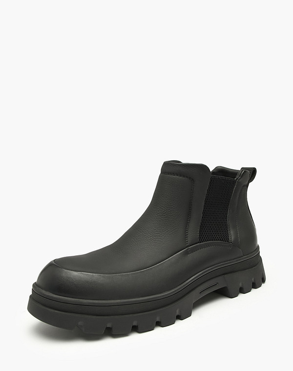 58-528731-0102 Ботинки мужские нат.кожа/мех черн, Mascotte