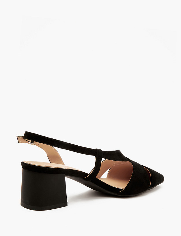 Черные женские босоножки из велюра  MASCOTTE 172-4122813-3605M | ракурс 3