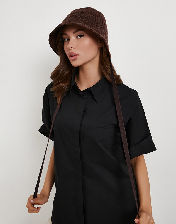 766-6143-2609 Шляпа женская текстиль корич, Mascotte