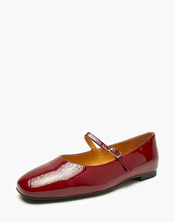 195-421611-0705 Туфли женские лак.кожа/нат.кожа бордо, Mascotte