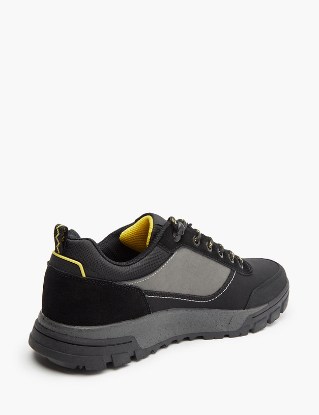 Черные мужские кроссовки из кожи и велюра MASCOTTE 189-220521-0602 | ракурс 4