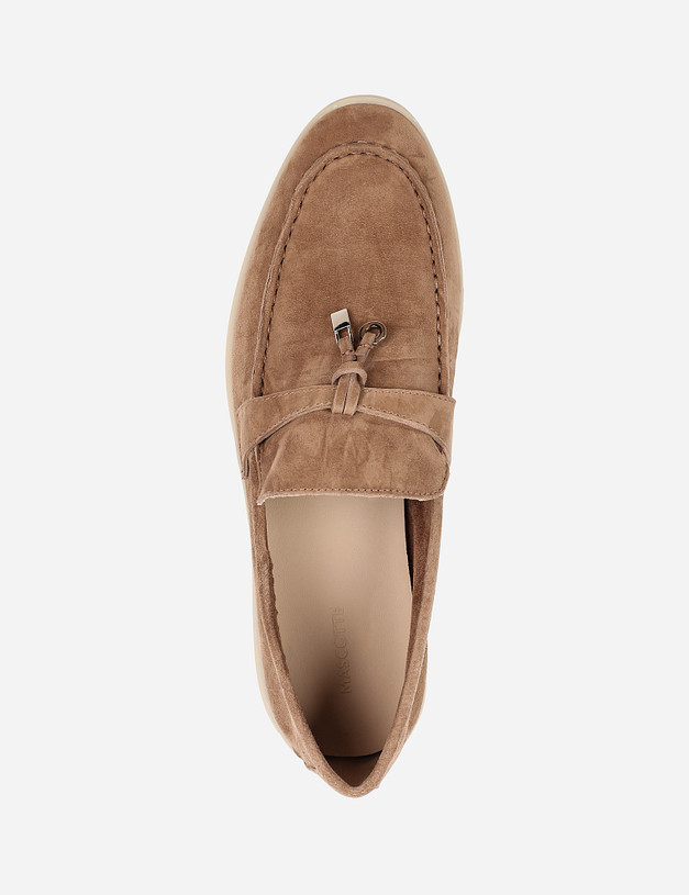 Бежевые велюровые женские лоферы MASCOTTE 11-110311-3671M | ракурс 4