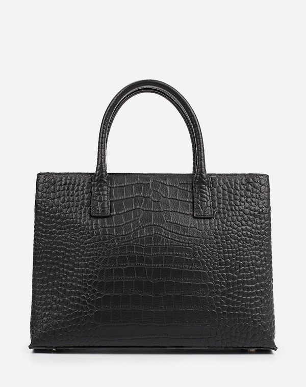 660-1203-102 Сумка женская нат.кожа-и.кожа/текстиль черн, M, Mascotte