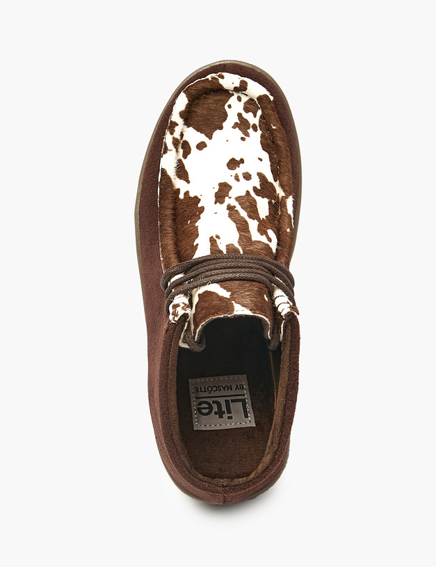 Коричневые женские полуботинки с коровьим принтом MASCOTTE 64-523221-0219 | ракурс 6