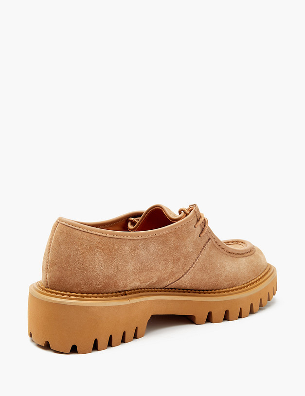 Темно-бежевые женские велюровые полуботинки MASCOTTE 233-4124311-2210M | ракурс 3