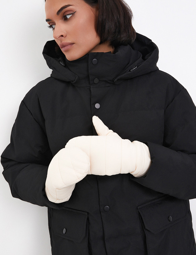 Молочные женские дутые варежки MASCOTTE 709-4230-201 | ракурс 1