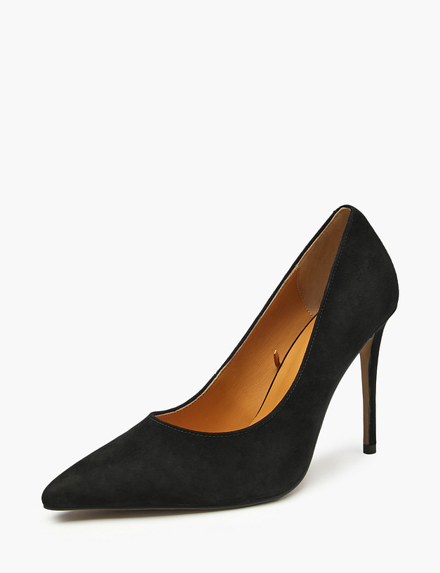 Черные женские велюровые туфли MASCOTTE 94-520115-3605M | ракурс 2