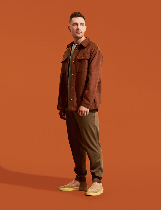 Бежевые мужские лоферы из велюра MASCOTTE 22-3170622-3215M | ракурс 2